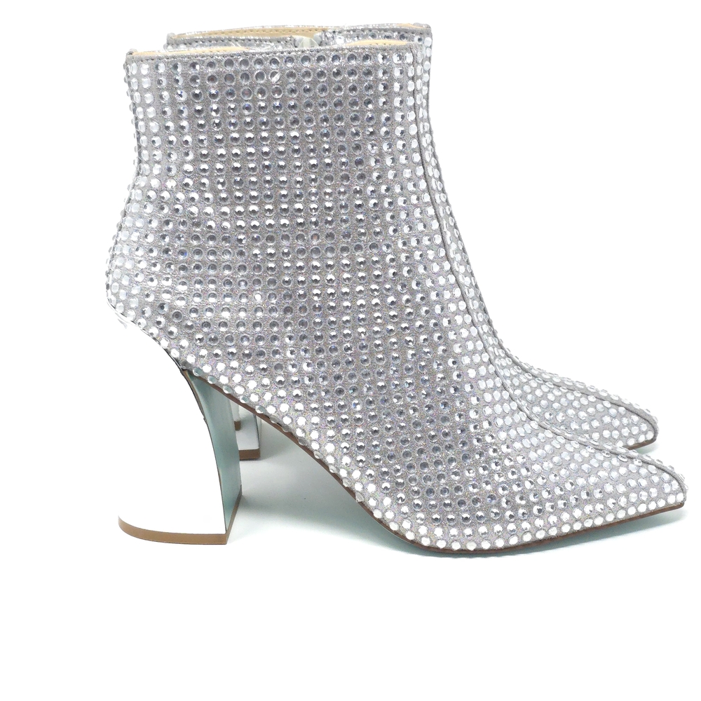 Betsey Johnson Colby Boots Silver Blok Heel 9M - Picture 4 of 13